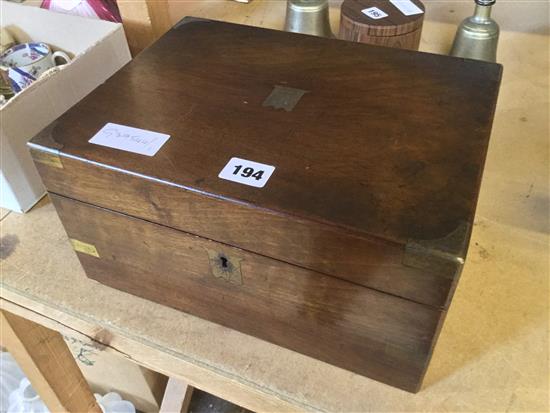 Mahogany brass bound writing box